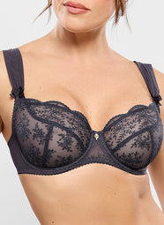 Charlotte Anthracite Low Necked Bra