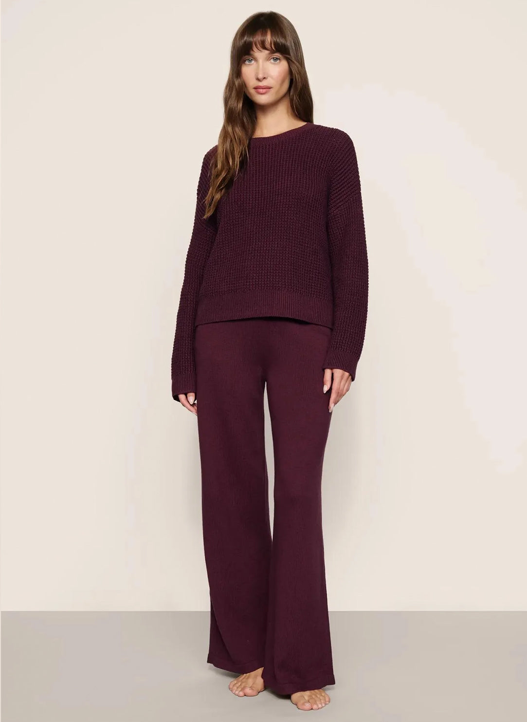 Recycled Sweater Wildberry Cropped Crew