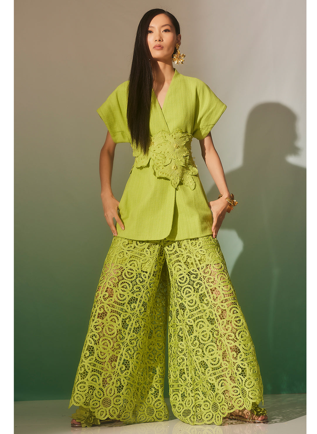 Raffia Lace Pear Palazzo Pants