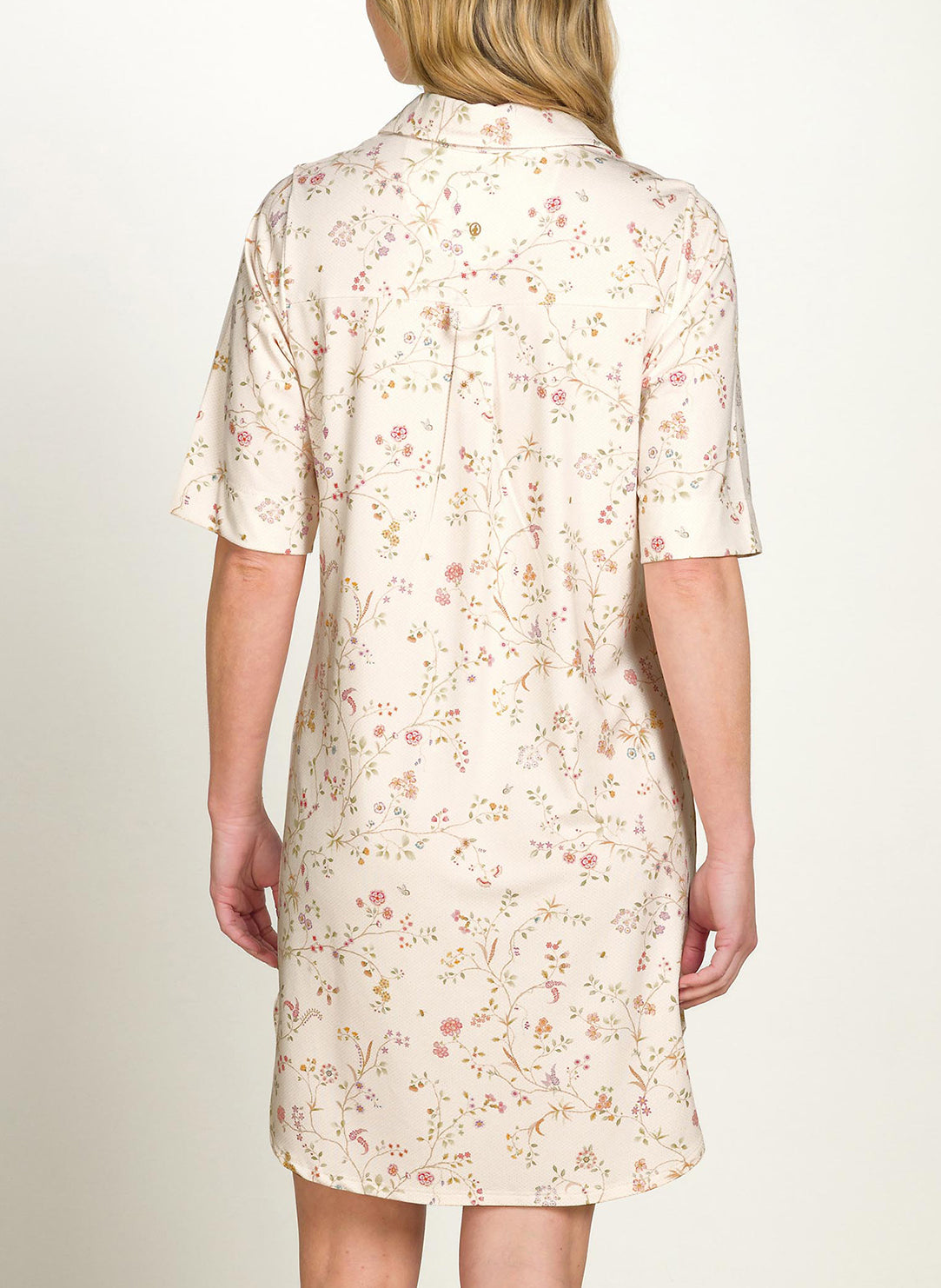 Little Delhi Offwhite Dewi Short Sleeve Night Dress