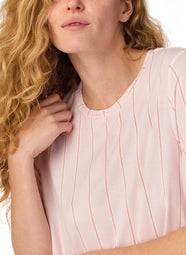 Christy Shirting Stripe Pink SS Tee Cropped Pant Set