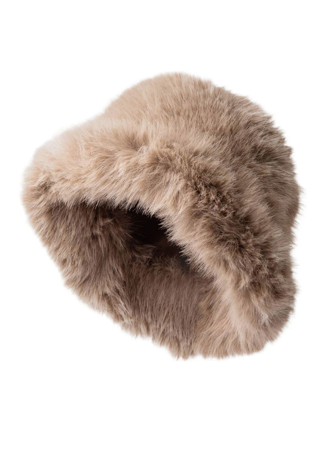 Faux Fur Natural Solid Bucket Hat