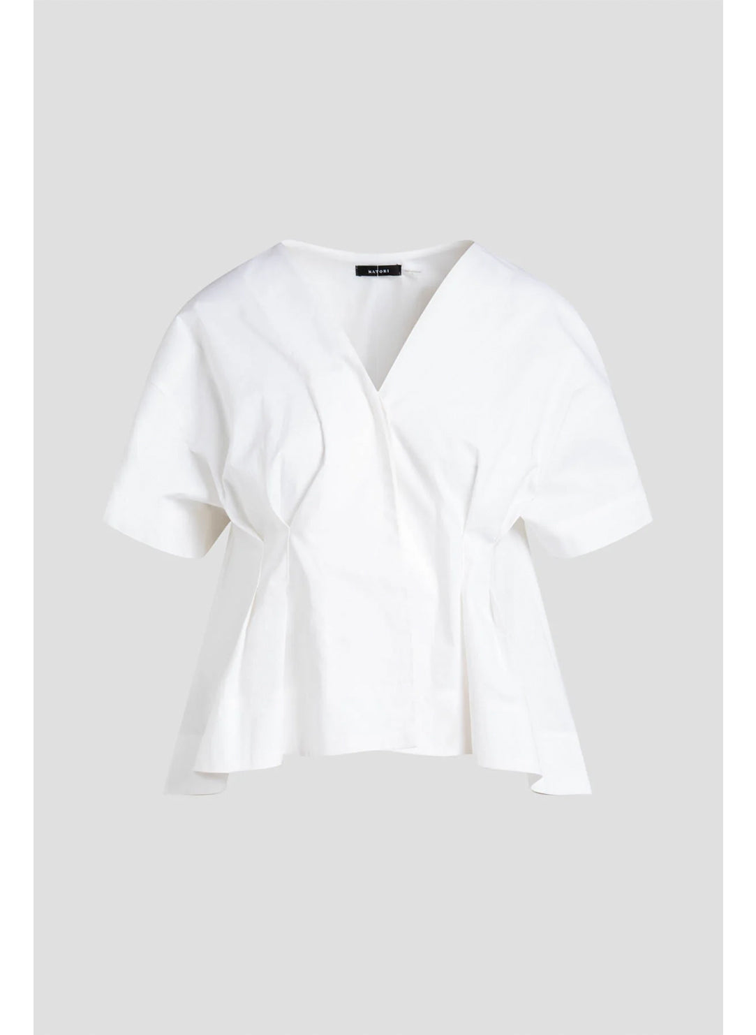 Solid Cotton Poplin White Pleated Back Cocoon Shirt
