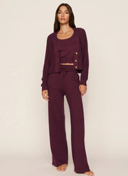 Recycled Sweater Wildberry Cropped Cardigan