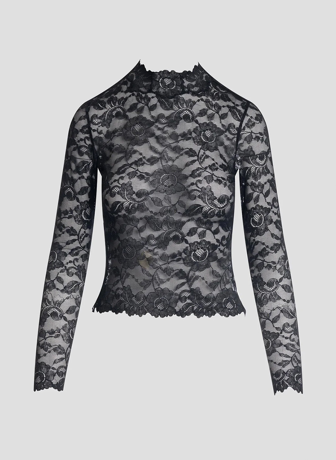 Peony Black Turtle Neck Top