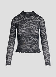 Peony Black Turtle Neck Top