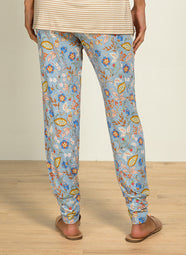 Jameela Blue Bobien Cuffed Pajama Pant