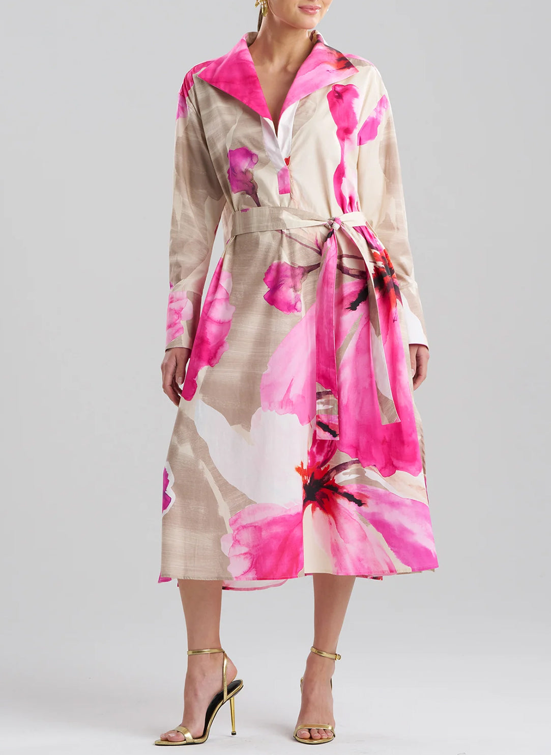 Orchid Cotton Poplin Fresh Pink Shirt Dress