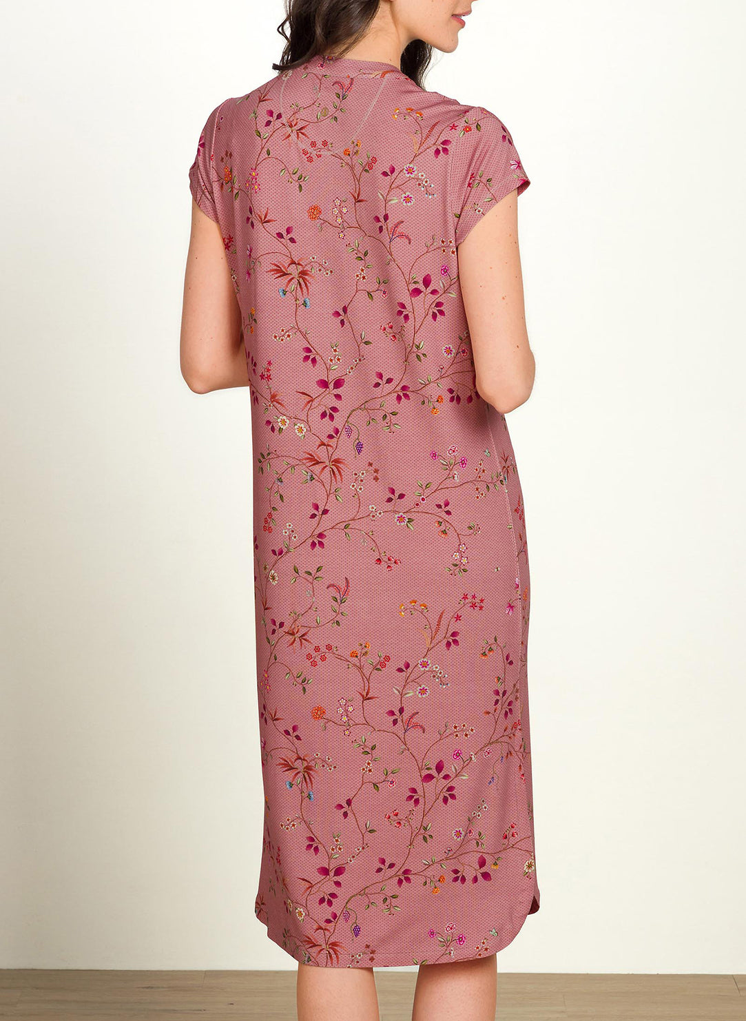 Delhi Dreams Pink Dalia Short Sleeve Night Dress