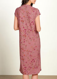 Delhi Dreams Pink Dalia Short Sleeve Night Dress