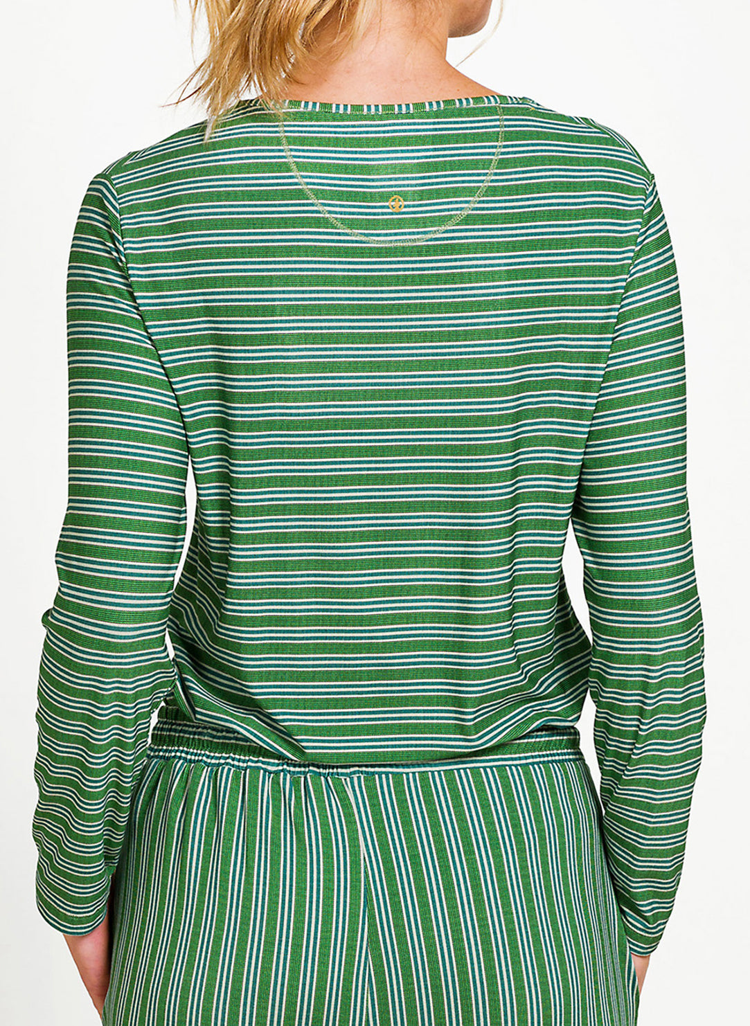 Kente Stripe Green Trice Long Sleeve Top