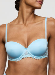 Jane Milky Blue Padded Balcony Bra