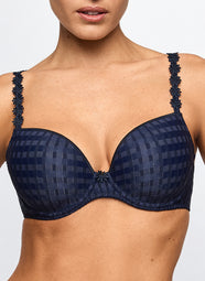 Avero Velvet Blue Padded Plunge Bra