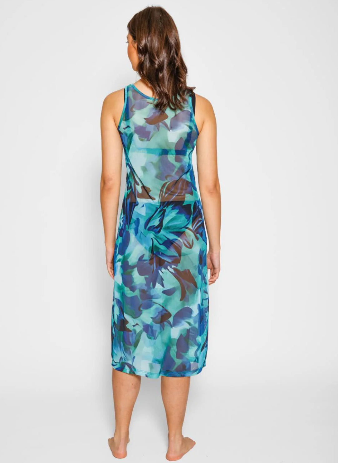 Hydra Seascape Multi Mesh Long Dress