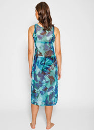 Hydra Seascape Multi Mesh Long Dress