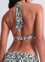 Tropical Splash Wild Stripes Swim Triangle Plunge Top