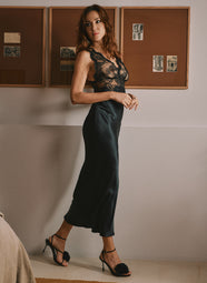Daniella Satin Noir Gown