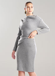 Double Knit Heather Grey Pencil Skirt
