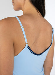 Cute Stitching Cool Blue Cami Short Set