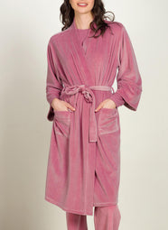 Velvet Pink Naomi Kimono Short Robe
