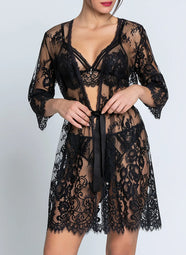 Desirs De Venise Black Short Robe