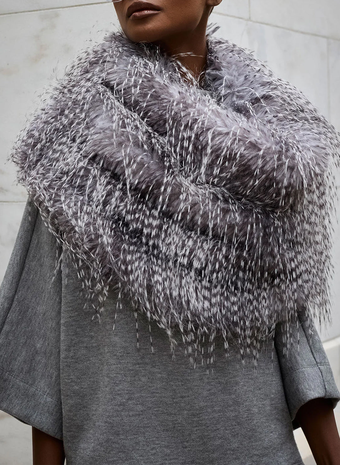 Ostrich Plume Grey Snood