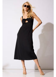 Solid Jersey Black Maxi Dress Swim Cover