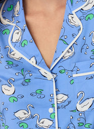 Swan Serenade Blue Short PJ Set