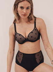 Daisy Black Padded Bra Heartshape