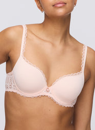 Jadei Glossy Pink Padded Bra Heartshape