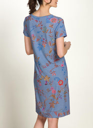Bodhi Flower Blue Djoy Short Sleeve Night Dress
