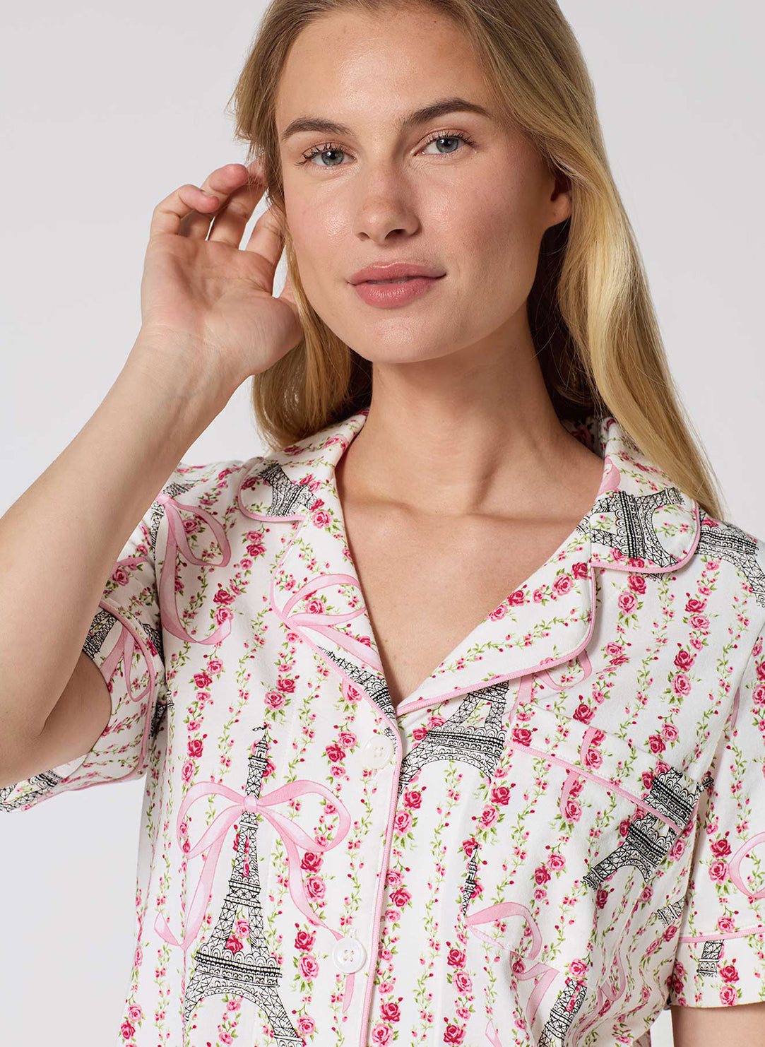 Fleur de la Tour White Cropped PJ Set