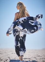 Black Orchid Black/White 100% Silk Jogger
