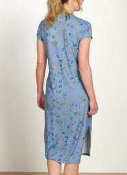 Delhi Dreams Blue Dalia Short Sleeve Night Dress