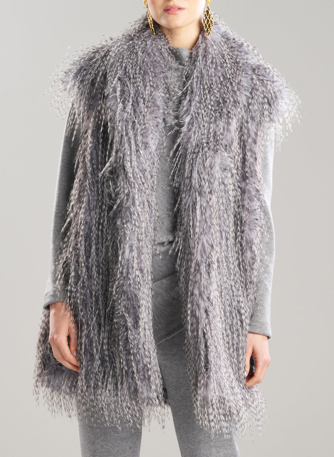 Ostrich Plume Grey Vest