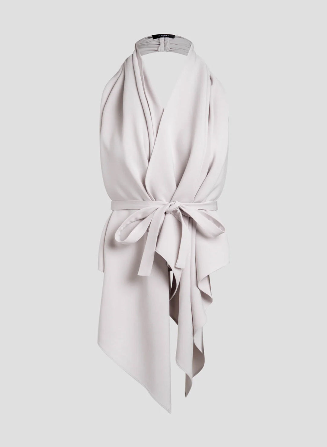 Stretch Crepe Pearl Neck Wrap