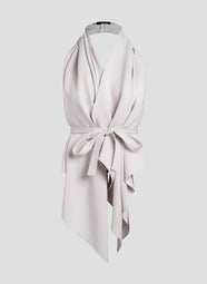 Stretch Crepe Pearl Neck Wrap