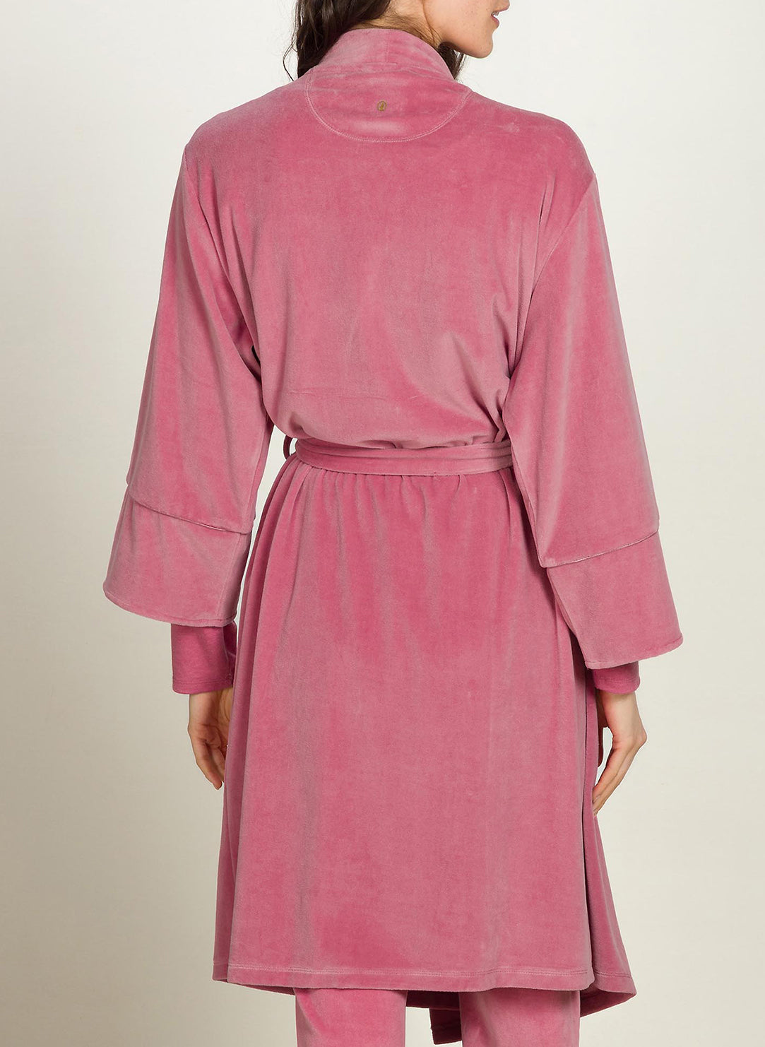 Velvet Pink Naomi Kimono Short Robe