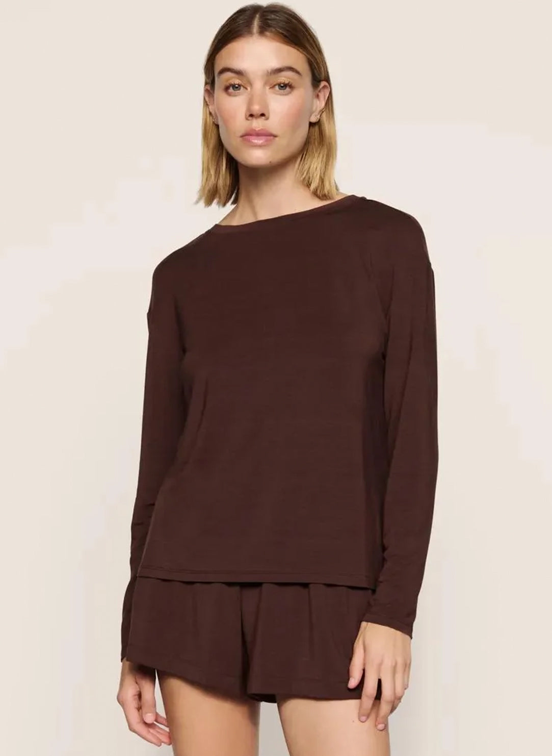 Gisele Separates Chocolate Lounge Top