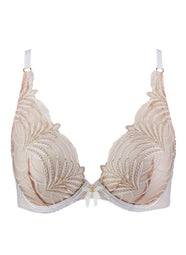 Hypnolove Gold Feather Triangle Plunge Bra