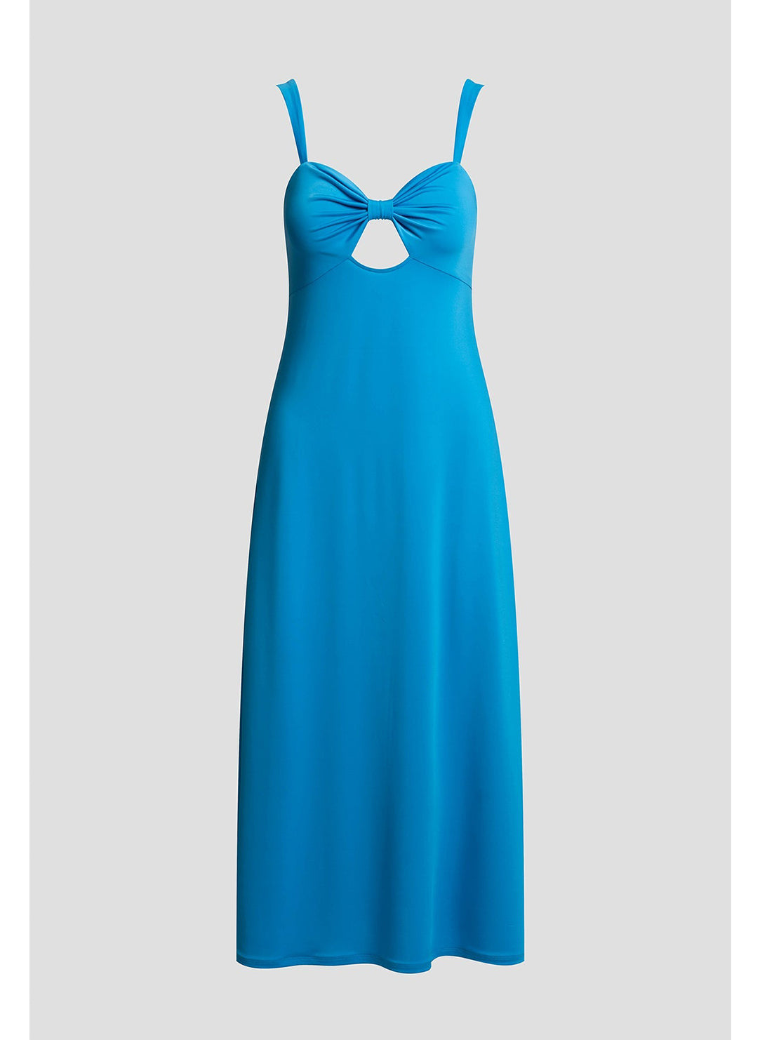 Solid Jersey Wave Blue Maxi Dress Swim Cover
