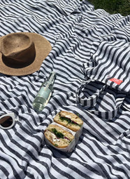 La Francisca Black Stripe Beach Blanket