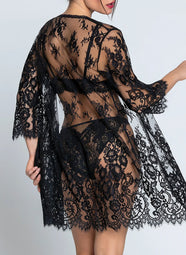 Desirs De Venise Black Short Robe