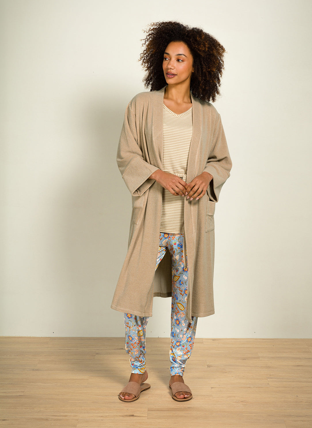 Jameela Blue Bobien Cuffed Pajama Pant