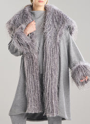 Double Knit Heather Grey Fur Topper