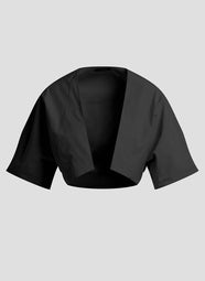 Solid Tech Cotton Taffeta Black Bolero