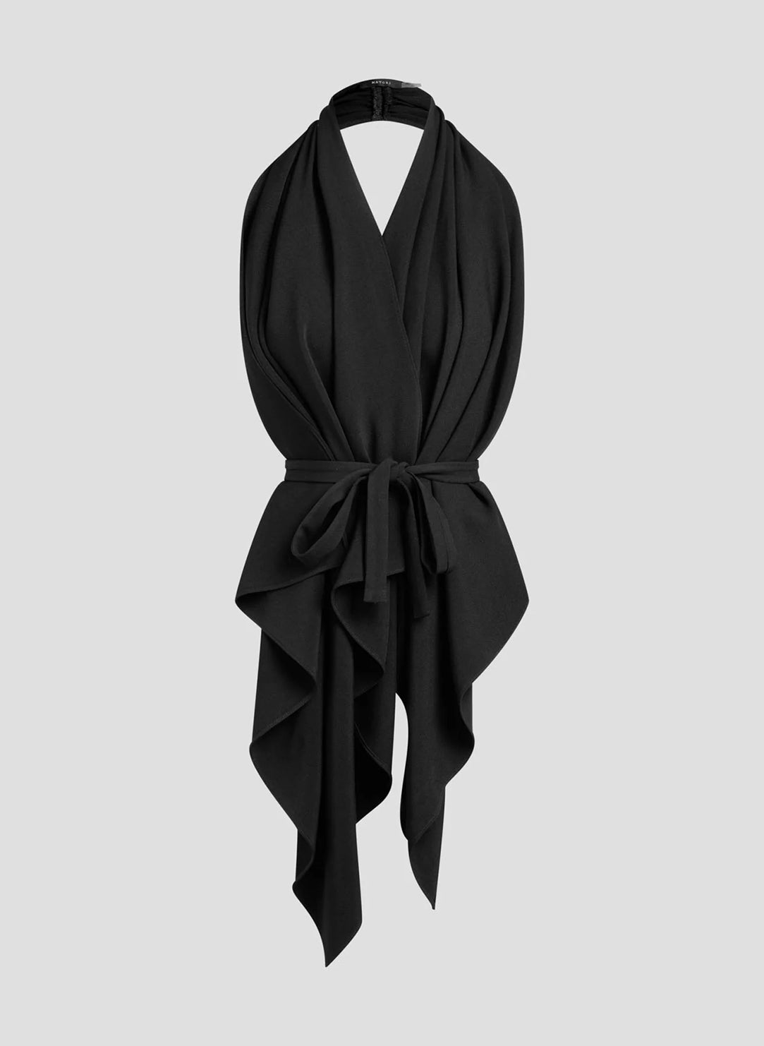 Stretch Crepe Black Neck Wrap