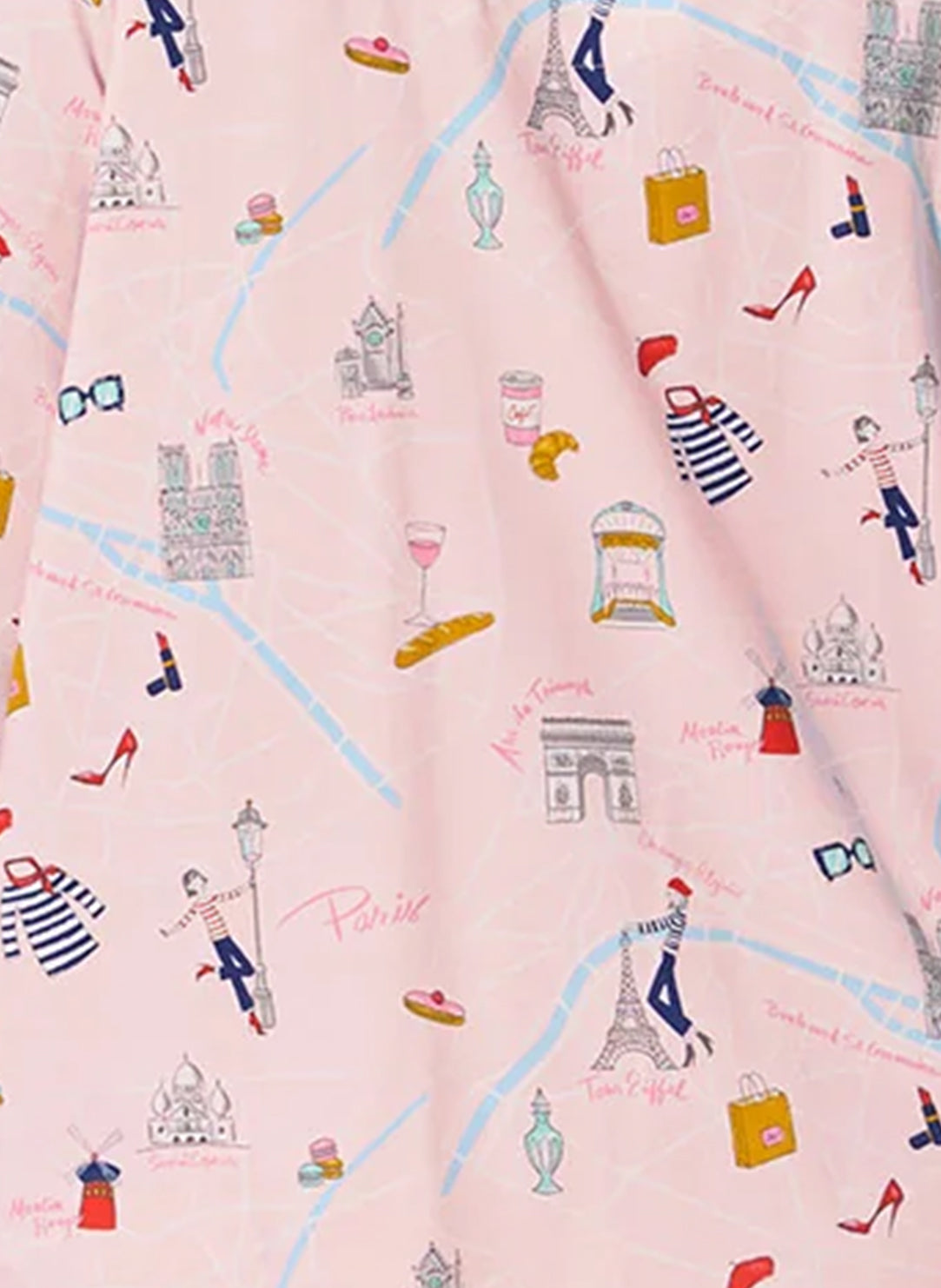 48 Hrs In Paris Pink Long Pajama Set