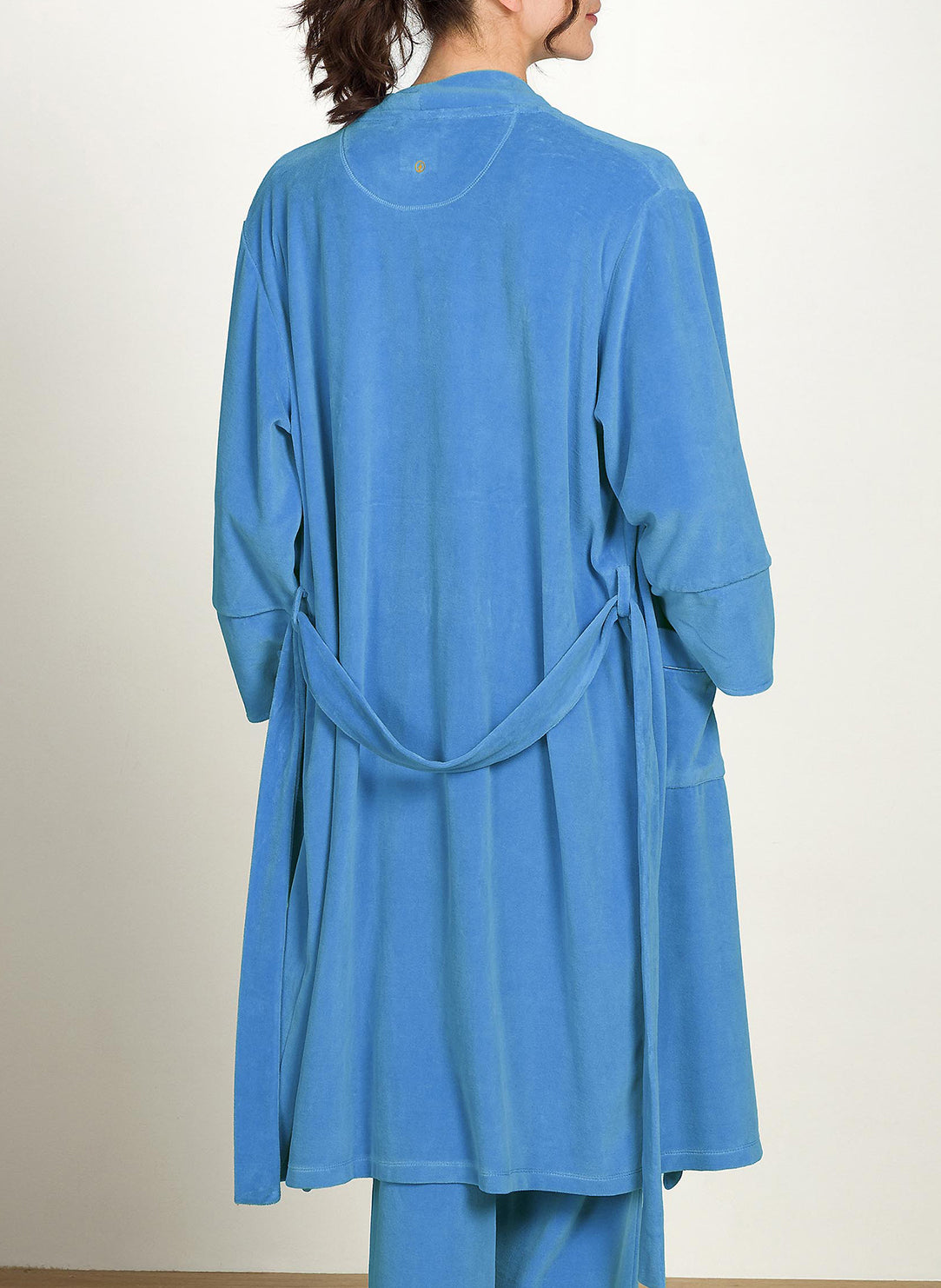 Velvet Blue Naomi Kimono Short Robe