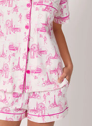 Jet Setter White Short Pajama Set